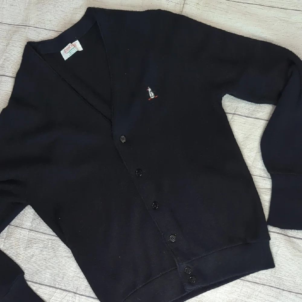 Vintage Grand Slam Classic Black Cardigan Sweater